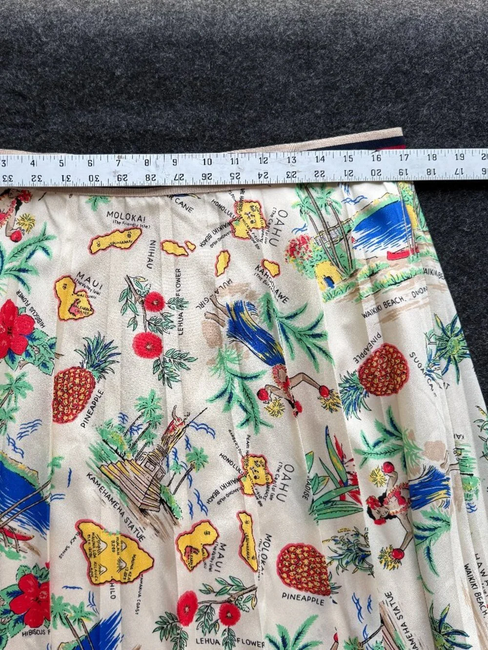 J.Crew Hawaiian Island Map Tropical Pleated Skirt Size 14